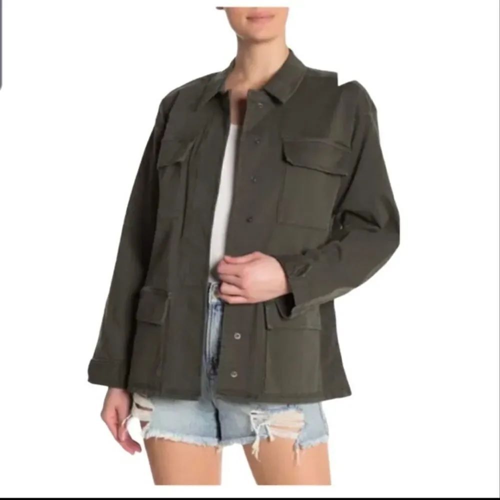 NWT Good American the Utility Army green jacket sz 0